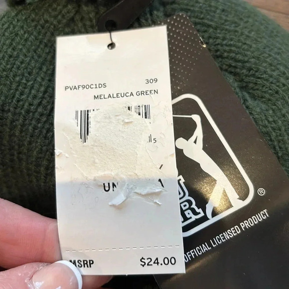 PGA Tour Knit Cuffed Pom Pom Beanie, fleece lined,stretch, winter warm golf hat - Picture 7 of 7